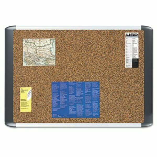 Mastervisi Tech Cork Board, 24x36, Silver/black Frame MVI030501